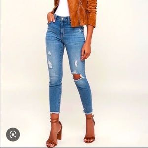 Eunina Clara high rise skinny crop stretch jeans size 13